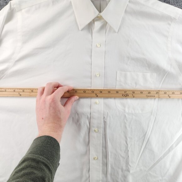 Brooks Brothers All Cotton Point 17 33 Traditional Non-Iron White Button Up Men - Picture 12 of 16